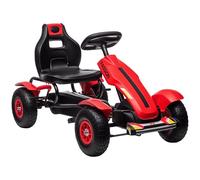 HOMCOM Children Pedal Go Kart w/ Adjustable Seat, Inflatable Tyres - Red