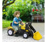 HOMCOM Pedal Go Kart Ride On Excavator W/ Front Loader Digger, Four Wheels Child Toy in Yellow HOMCOM Yellow