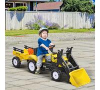 HOMCOM Pedal Go Kart Ride On Excavator Wheels Tyres Kids Children -yellow, Yellow