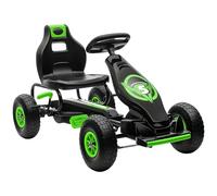 HOMCOM Pedal Go Kart Ride on Racer with Adjustable Seat Ages 5-12 Green