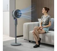 HOMCOM Pedestal Fan, Air Circulation Fan with Oscillating, Tilt, Grey, Grey