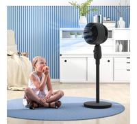 HOMCOM Pedestal Fan for Bedroom, Powerful Air Circulator with 3 Speed - Black - 31 x 31 x 91 cm - Pedestal Fan