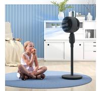 HOMCOM Pedestal Fan for Bedroom, Powerful Air Circulator with 3 Speed in Grey HOMCOM Grey