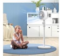HOMCOM Pedestal Fan for Bedroom, Powerful Air Circulator with 3 Speed - White - 31 x 31 x 91 cm - Pedestal Fan