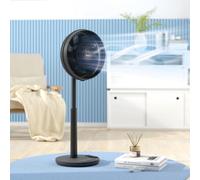 Homcom Pedestal Fan With Oscillating, Tilt, Adjustable Height, Timer, Black