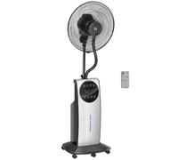 HOMCOM Pedestal Fan with Water Mist Spray Fan w/ 3.1L Water Tank Black