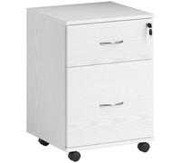 HOMCOM Pedestal Office Mobile Filing Cabinet 2 Drawer White