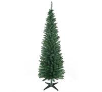 HOMCOM 6ft Pencil Artificial Christmas Tree with Solid Stand, Green - 390 Tips, Easy Setup, Model 830-182