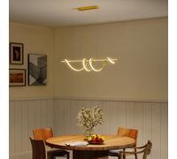 HOMCOM Pendant Light, Ceiling Light with 3 Colour Temperatures, Gold Tone