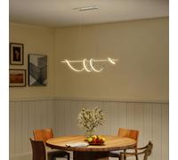 HOMCOM Pendant Light, Ceiling Light with 3 Colour Temperatures - Silver - 120L x 20W x 155H cm