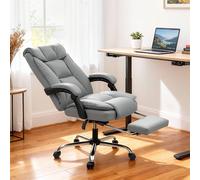 Homcom Pet-Friendly Leather Recliner Computer Chair With Footrest In Grey Grey