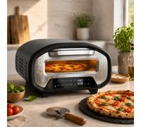 HOMCOM 12 Inch Electric Countertop Pizza Maker 8 Preset Modes 430°C Timer | Pizza Oven Indoor, Ceramic Stone, LCD Touch Control, 2200W