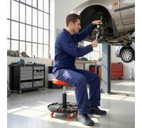 HOMCOM Pneumatic Adjustable Mechanic Stool w/ Tool Tray, Wheels