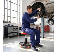 HOMCOM Pneumatic Adjustable Mechanic Stool w/ Tool Tray, Wheels