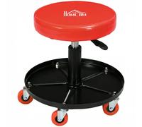 Homcom Pneumatic Adjustable Mechanic Stool W/ Tool Tray, Wheels