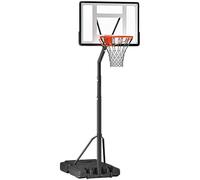 HOMCOM Portable 10ft Basketball Backboard Hoop Set Professional Outdoor Freestanding Basketball Stand with Wheels for Adults and Children, Adjustable High 2.55M-3.05M