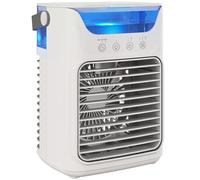 HOMCOM Portable Air Conditioner, 4-in-1 Mini Air Cooler with 3 Wind Speed, 2 Cool Mist, RGB 7 LED Light, 700ml Water Tank, 2-6H Timer, Small Cooling Fan for Home, Office, Bedroom, Grey
