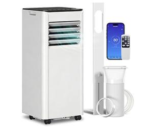 HOMCOM Portable Air Conditioner 5000 BTU, 4-in-1 Air Conditioning Unit with Cool, Dehumidifier, Fan, Sleep Mode, WiFi Voice Remote Control, 24H Timer, 2 Speeds, Window Kit, for Room up to 18 m²