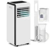 HOMCOM Portable Air Conditioner 7000 BTU, 4-in-1 Air Conditioning Unit with Cooling, Dehumidifier, Fan, Sleep Mode, Remote Control, 24H Timer, 2 Speeds, Child Lock, Window Kit, for Room up to 26 m²