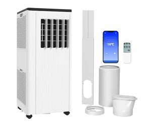 HOMCOM Portable Air Conditioner 7000BTU, Smart Home WiFi Compatible, App & Voice Control 4-in-1 Air Conditioning Unit with Dehumidifier, Cooling, Fan and Sleep Mode, 24H Timer & Window Kit, White