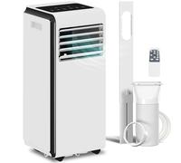 HOMCOM Portable Air Conditioner 9000 BTU, 4-in-1 Air Conditioning Unit with Cooling, Dehumidifier, Fan, Sleep Mode, Remote Control, 24H Timer, 2 Speeds, Child Lock, Window Kit, for Room up to 28 m²