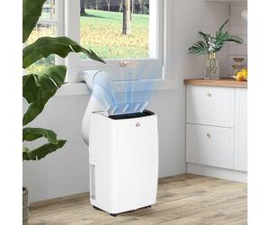 HOMCOM Portable Air Conditioner Sleep Mode, Dehumidifier - White - 12000 BTU