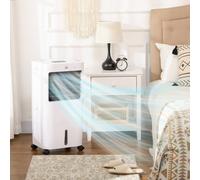 HOMCOM Portable Air Cooler with Oscillation and Evaporative Humidifier, white