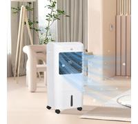 HOMCOM Portable Air Cooler with 15 Litre Water Tank, Oscillation, LED Display, Remote Control, 7.5 Hour Timer, Evaporative Air Cooler Fan with 3 Speeds, 3 Modes, Ice Packs, for Home Office