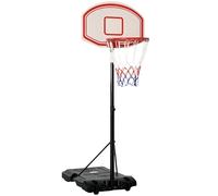 HOMCOM Portable Basketball Stand 175-215cm Adjustable Height Sturdy Rim Hoop w/Large Wheels Stable Base Net Free Standing