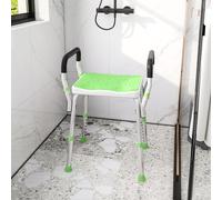 HOMCOM Portable Bath Stool, Non-Slip Small Shower Chair with Adjustable Height in Green HOMCOM Green