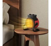 HOMCOM Ceramic Space Heater, 2000W Portable Fan Electric Heater with 3 Modes, Adjustable Thermostat, Handle, Overheat Protection, Low Energy for Bedroom, Red