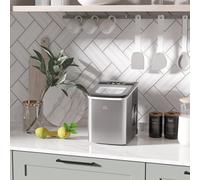 HOMCOM Portable Countertop Ice Maker - 12kg/Day Bullet Ice, Self-Cleaning, Visible Window, 3 LED Indicators, 2L Water Tank, Black
