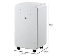 Homcom 10L Per Day 2L Dehumidifier And Air Filter 24H Timer For Home In White White