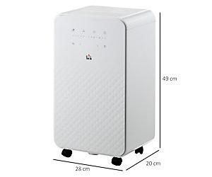 HOMCOM Portable Dehumidifier with Air Purifier Filter 10L White 821-027V70WT