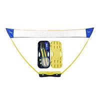 HOMCOM Portable Folding Badminton Net Set with 4 Badminton Rackets and 2 Nylon Shuttlecocks, for Adults Kids Indoor Outdoor Exercise Training