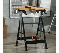 HOMCOM Portable Folding Workbench with Adjustable Height & Angle, Beige