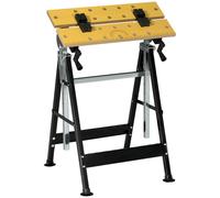 Homcom Portable Folding Workbench With Adjustable Height & Angle, Beige Beige