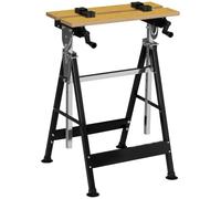HOMCOM Portable Folding Workbench with Adjustable Height & Angle, Beige