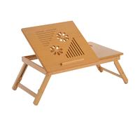 Homcom Portable Laptop Desk Notebook Tray Pc Bed Table With Drawer Adjustable In Light Brown Light Brown One Size