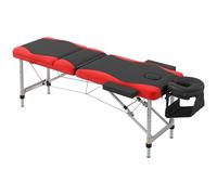 HOMCOM Foldable Massage Table Professional Salon SPA Facial Couch Bed Black and Red