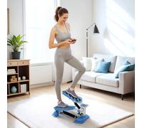 HOMCOM Portable Mini Stepper, Steppers for Exercise Workout with LCD Display Monitor, Anti-skid Foot Pedals for Home Gym Office, Blue