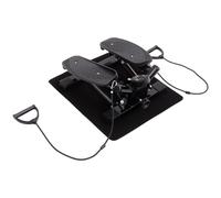 HOMCOM Portable Mini Twist Stepper Machine with Resistance Bands, Floor Mat | Hydraulic Exercise Stepper for Home Gym, Adjustable Stride, Non-Slip Pedals, 100kg Capacity, Full-body Cardio Training