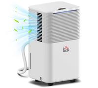 Homcom Portable Quiet Dehumidifier For Laundry, Electric Air De-Humidifier In White White