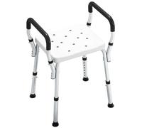 HOMCOM Portable Shower Stool Non-Slip Shower Chair for Elderly White