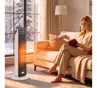 HOMCOM Portable Space Heater with Realistic Flame Effect, 2000W Ceramic
