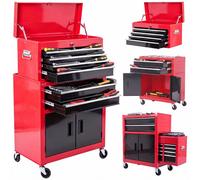 Homcom Portable Toolbox Tool Top Chest Box Rollcab Roll Cab Cabinet In Red Red
