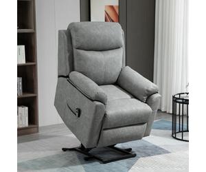 Homcom Power Lift Chair Electric Riser Recliner With Remote Control, Grey