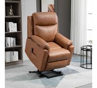 HOMCOM Power Lift Chair Electric Riser Recliner with Remote Control in Brown HOMCOM Brown