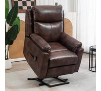 Homcom Power Lift Chair Electric Riser Recliner With Remote Control In Dark Brown Dark Brown