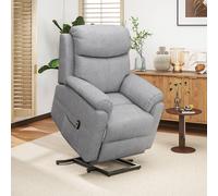 HOMCOM Power Lift Chair Electric Riser Recliner with Remote Control - Grey | TJ Hughes